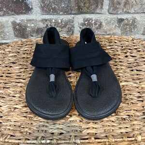 Sanuk Yoga Sling Sandals Black Womens Sz 9